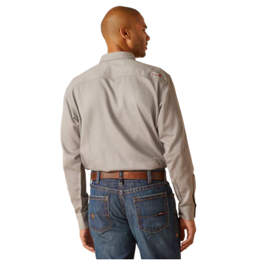 Ariat Men's FR Solid Classic Fit Snap Work Shirt - Silver Fox - Image 2