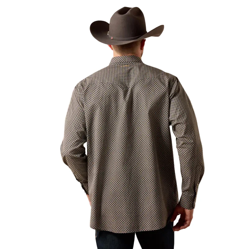 Ariat Men's Frey Long Sleeve Snap Geo Print Shirt- White - Image 2
