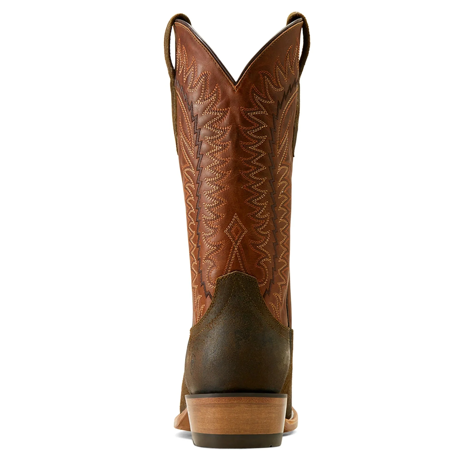Ariat Men's Futurity Time Western Boots - Olive Roughout-Copper Crunch - Image 2