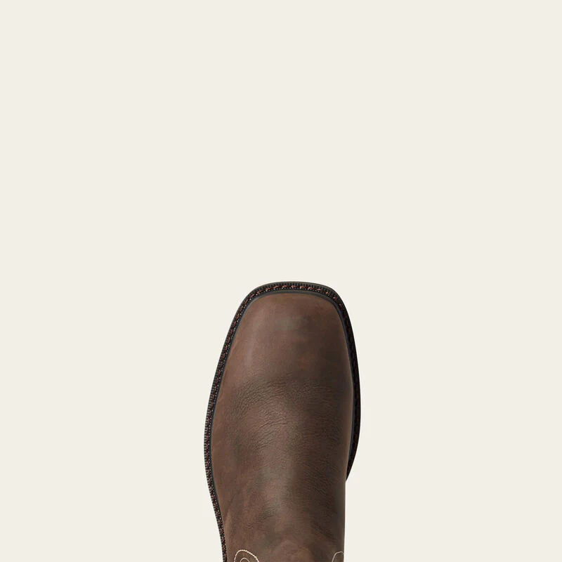 Ariat Men's Groundbreaker Chelsea Wide Square Toe Waterproof Work Boots - Dark Brown - Image 4