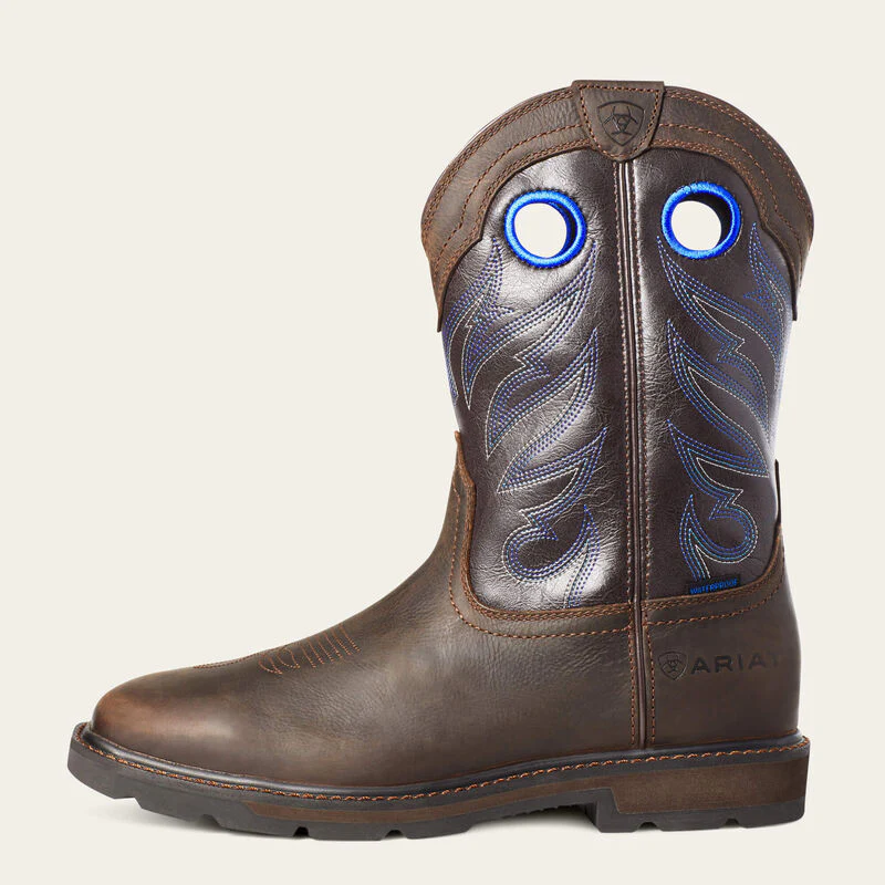 Ariat Men's Groundwork Waterproof Work Boots - Dark Brown - Image 2