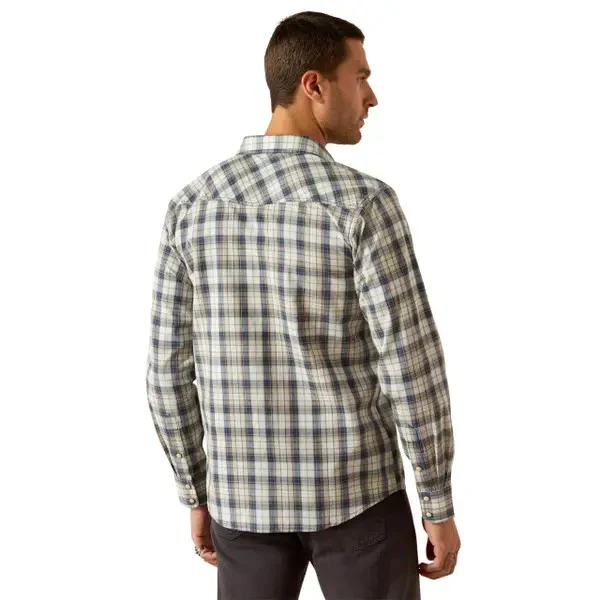 Ariat Men's Hampton Long Sleeve  Retro Fit Over Shirt - Navy - Image 2