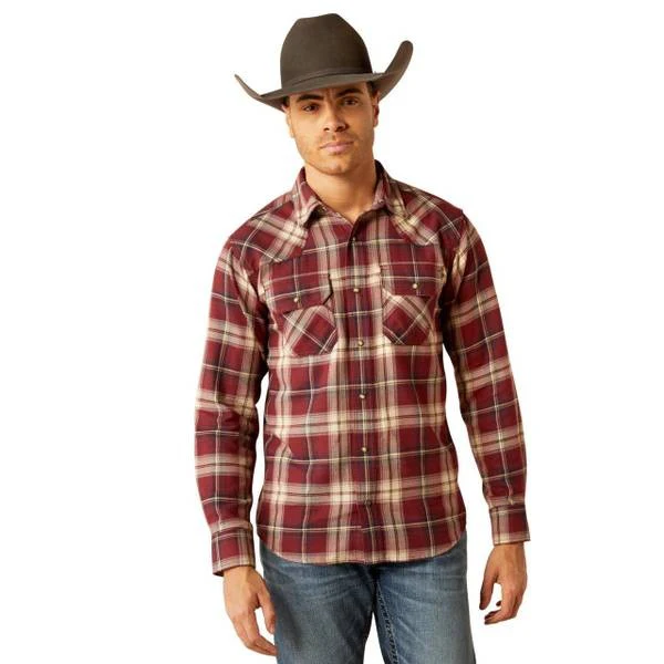 Ariat Men's Harlee Retro Snap Long Sleeve Shirt - Windsor Wine - Image 3