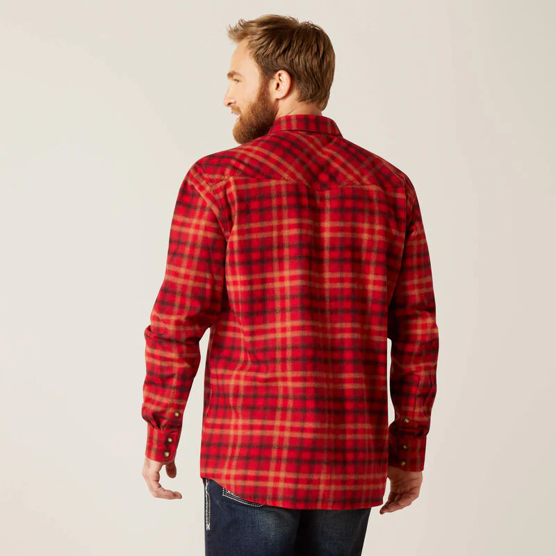 Ariat Men's Heber Retro Fit Shirt - Cranberry Crimson - Image 2