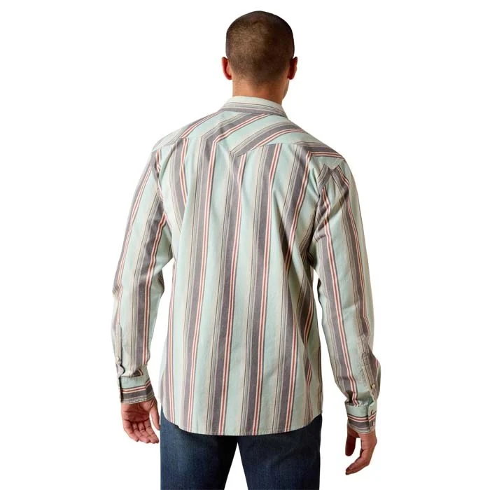 Ariat Men's Hesperus Retro Fit Snap Long Sleeve Shirt - Aquifer Plaid - Image 2