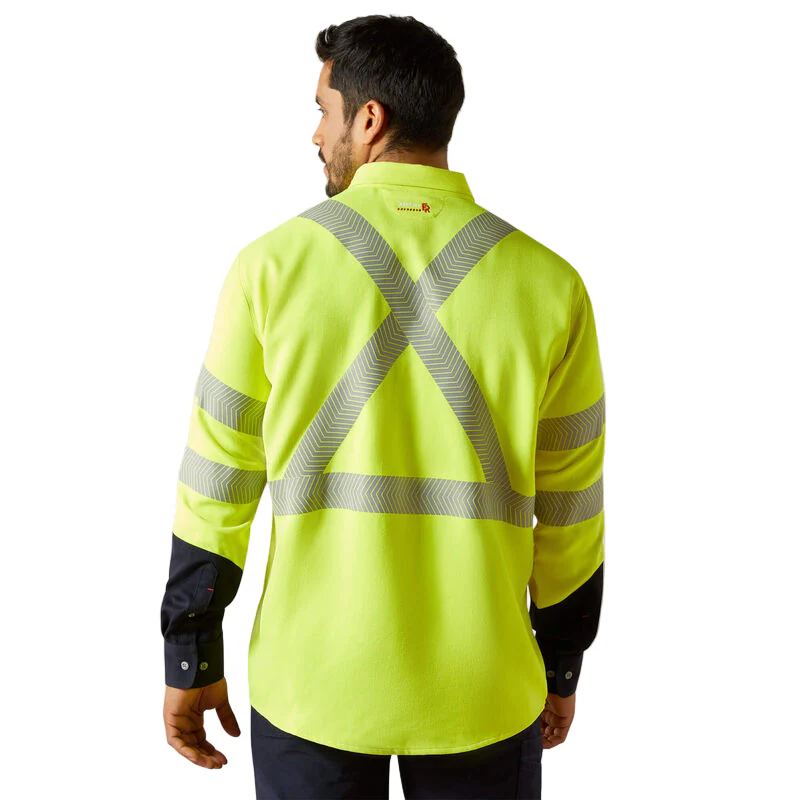 Ariat Men's Hi-Vis Air Inherent Classic Fit Work Shirt - Hi Vis Yellow - Image 2
