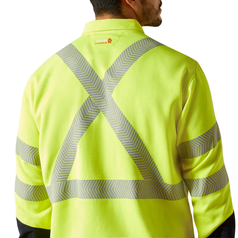 Ariat Men's Hi-Vis Air Inherent Classic Fit Work Shirt - Hi Vis Yellow - Image 4