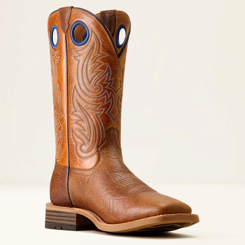 Ariat Men's Highland Toughstock Wide Square Toe Cowboy Boot- Cottage Brown/Merigold - Image 4