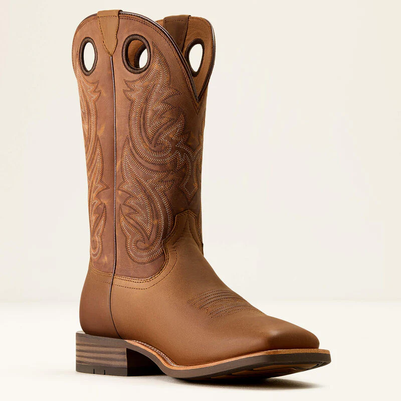 Ariat Men's Highland Toughstock Wide Square Toe Cowboy Boot- Distressed Brown/Tack Room Brown - Image 2