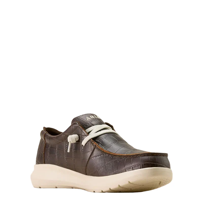 Ariat Men's Hilo Shoes - Antique Tan Croc Print - Image 3