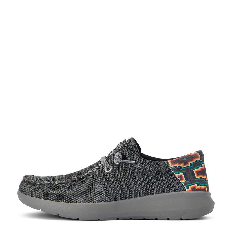 Ariat Men's Hilo Stretch Lace Heather Charcoal/Turquoise Aztec - Image 2