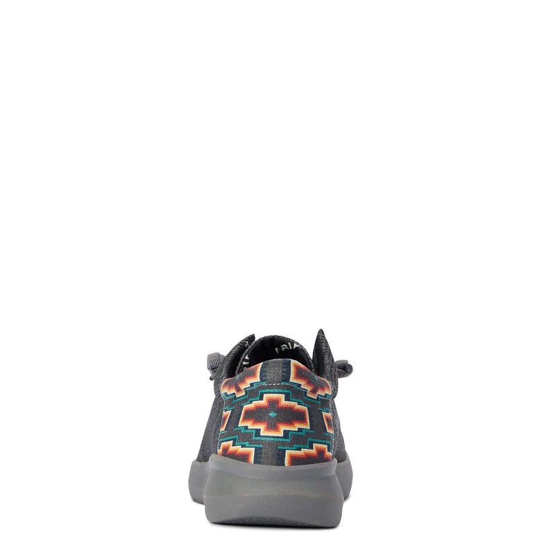 Ariat Men's Hilo Stretch Lace Heather Charcoal/Turquoise Aztec - Image 3