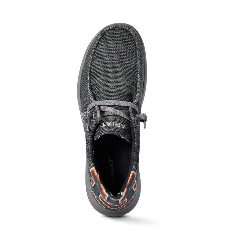 Ariat Men's Hilo Stretch Lace Heather Charcoal/Turquoise Aztec - Image 5