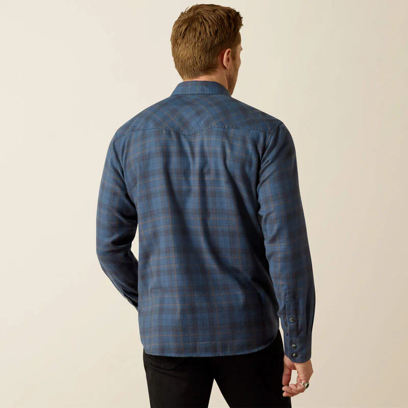 Ariat Men's Holland Retro Fit Long Sleeve Shirt - Navy - Image 3