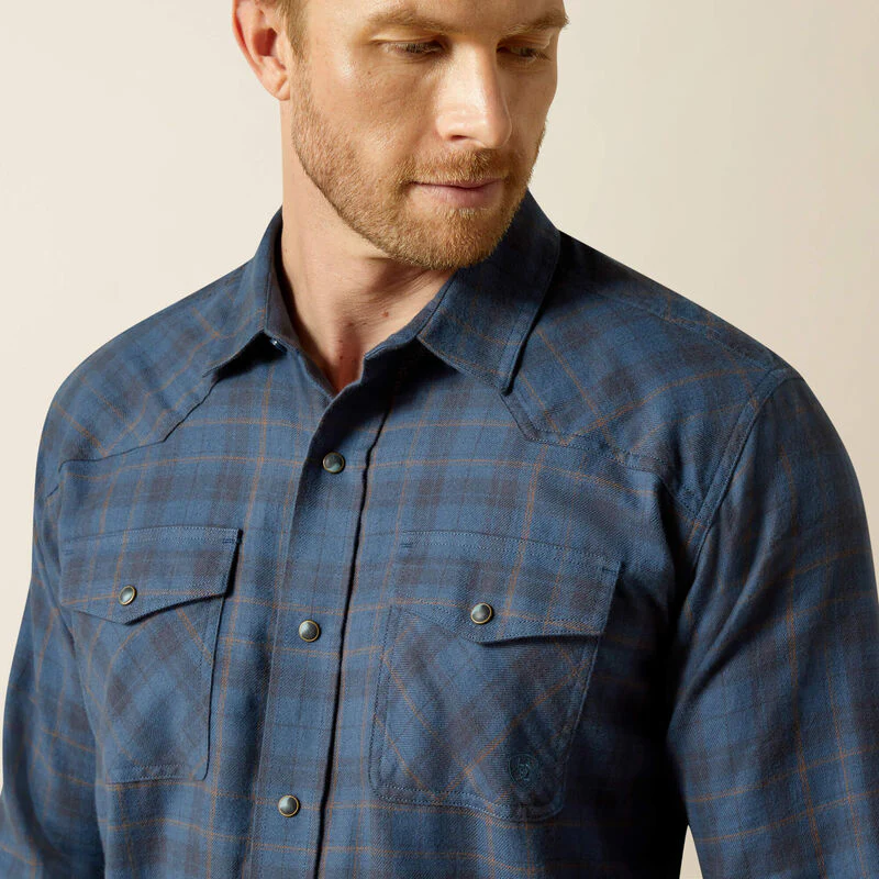 Ariat Men's Holland Retro Fit Long Sleeve Shirt - Navy - Image 4