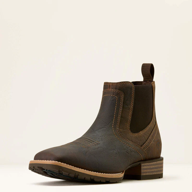Ariat Men's Hybrid Low Boy Wide Square Toe Chelsea Boot- Warm Brown - Image 2