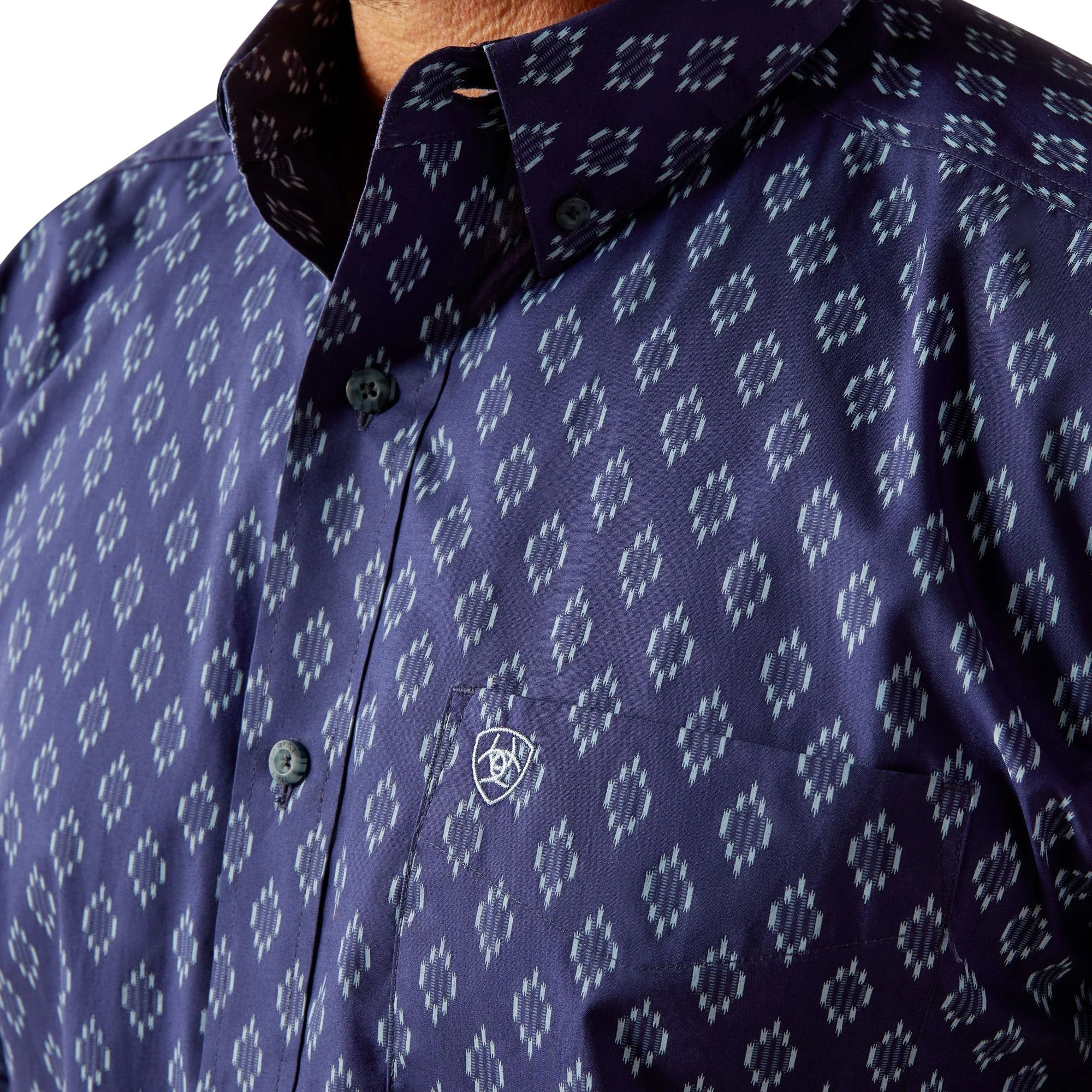 Ariat Men's Cade Long Sleeve Shirt- Navy - Image 2