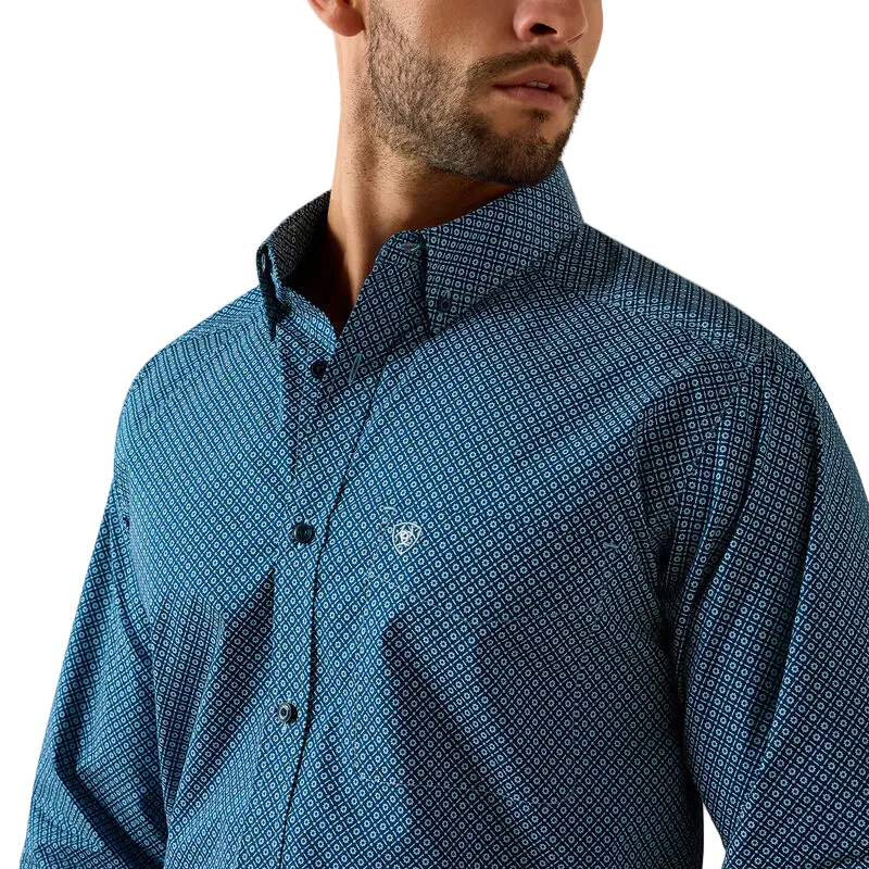 Ariat Men's Jordi Fitted Long Sleeve Shirt - Poseidon Geo Print - Image 3