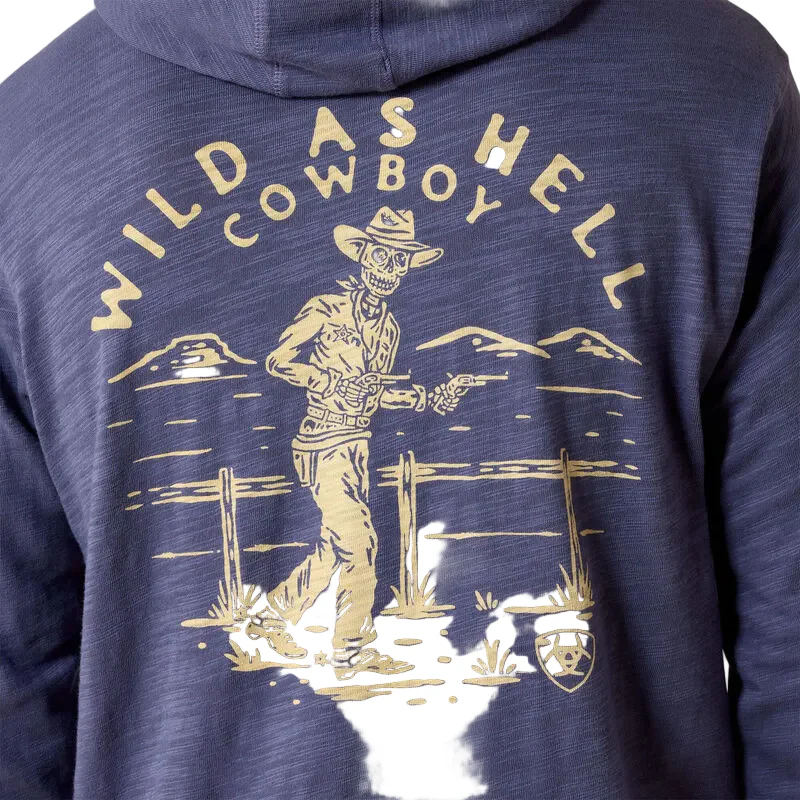 Ariat Men's Lightweight Retro Long Sleeve Hoodie - Nightshadow - Image 4