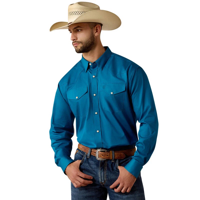 Ariat Men's Lightweight Twill Long Sleeve Snap Shirt - S