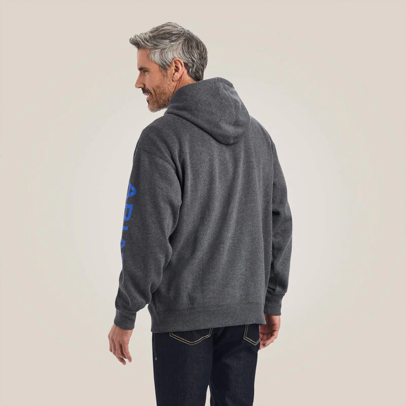 Ariat Men's Logo Hood -  Charcoal Heather - Image 2