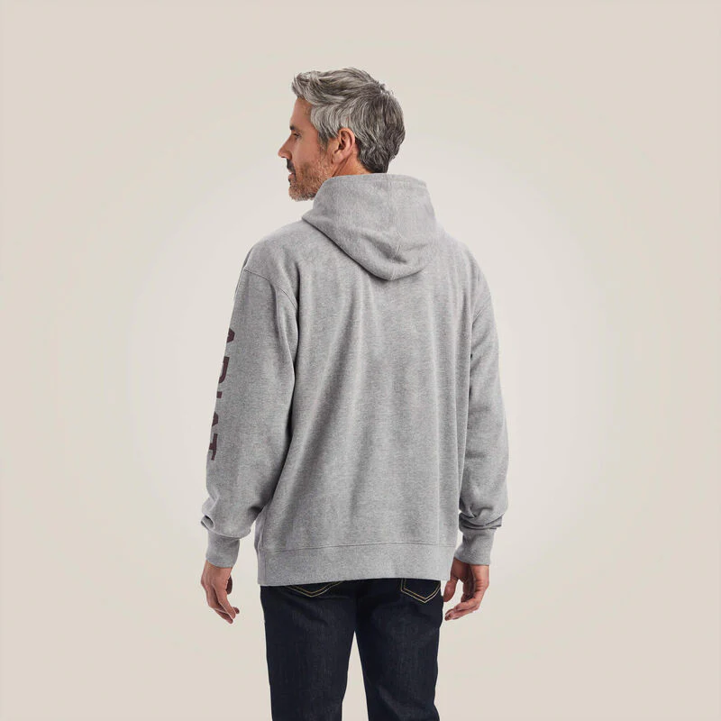 Ariat Men's Logo Hood - Heather Grey - Image 2