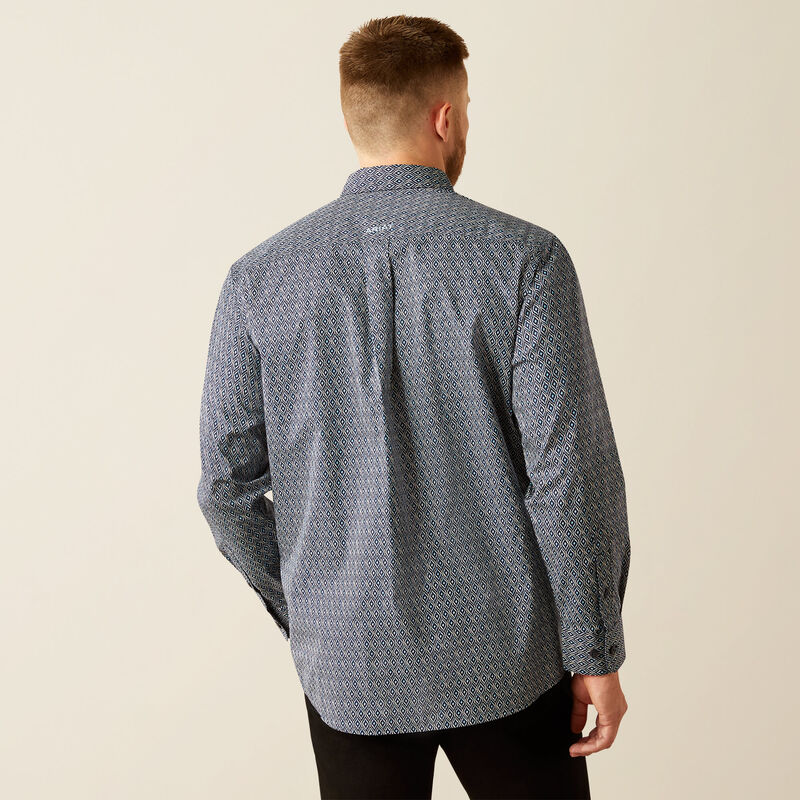 Ariat Men's Long Sleeve Colson Classic Fit Shirt- Navy - Image 2