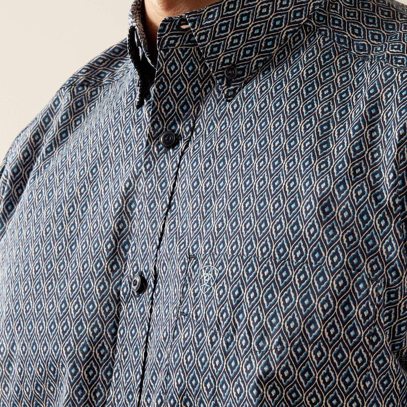 Ariat Men's Long Sleeve Colson Classic Fit Shirt- Navy - Image 3