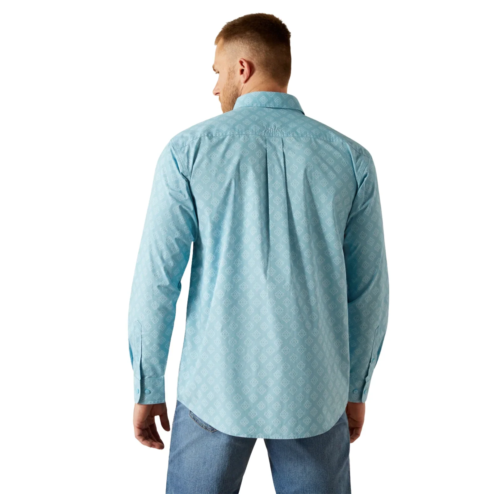 Ariat Men's Long Sleeve Garman Classic Fit Shirt- Turquoise - Image 2