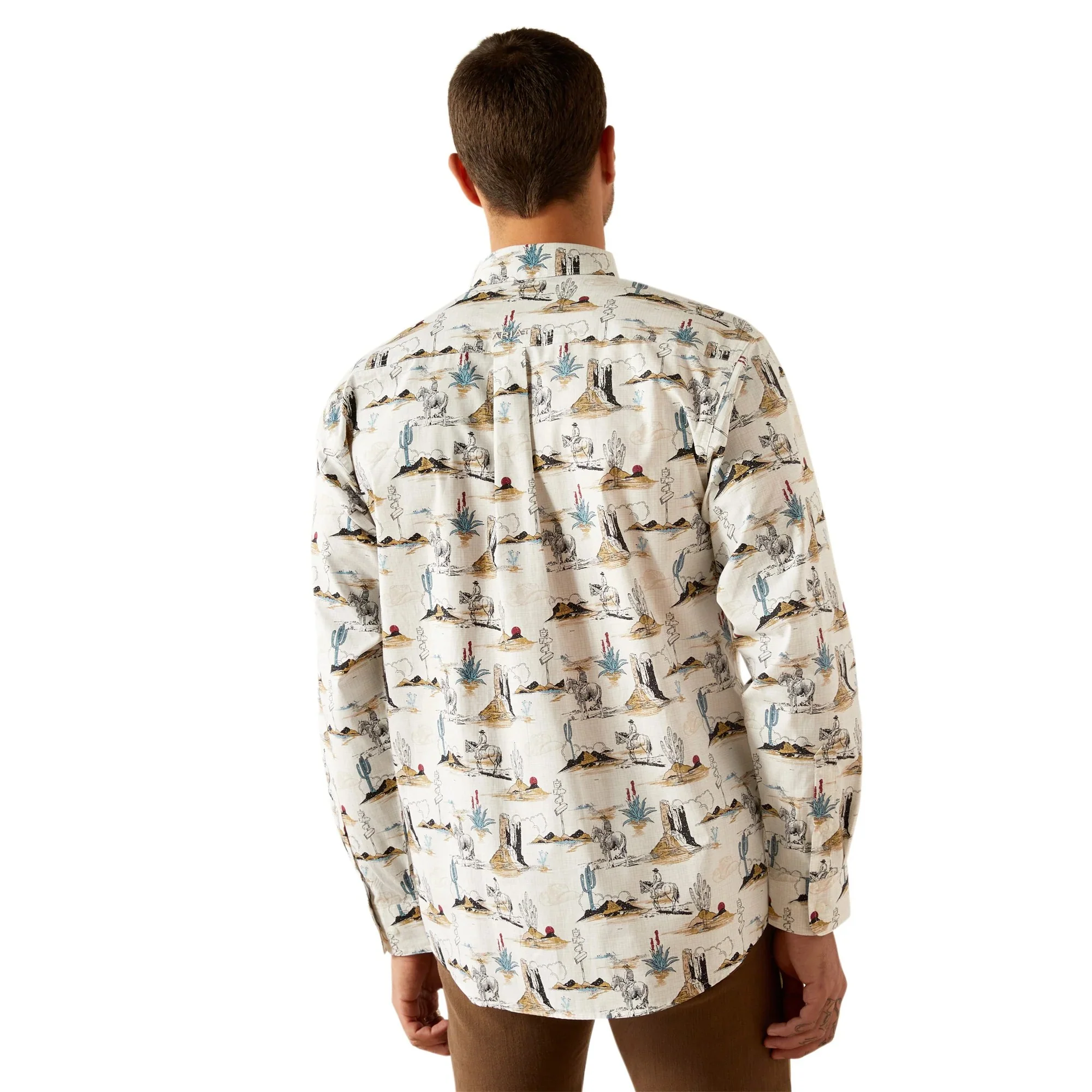 Ariat Men's Long Sleeve Gunder Classic Fit Shirt- Off White - Image 2