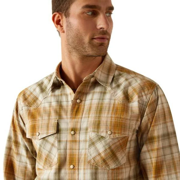 Ariat Men's Long Sleeve Halston Retro Fit Shirt - Khaki