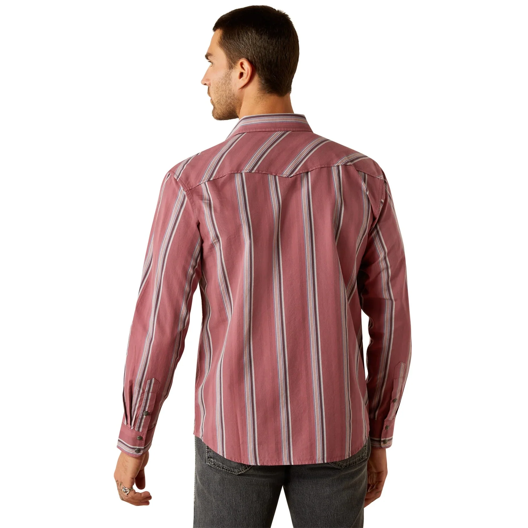 Ariat Men's Long Sleeve Humphrey Retro Fit Shirt-Red - Image 2