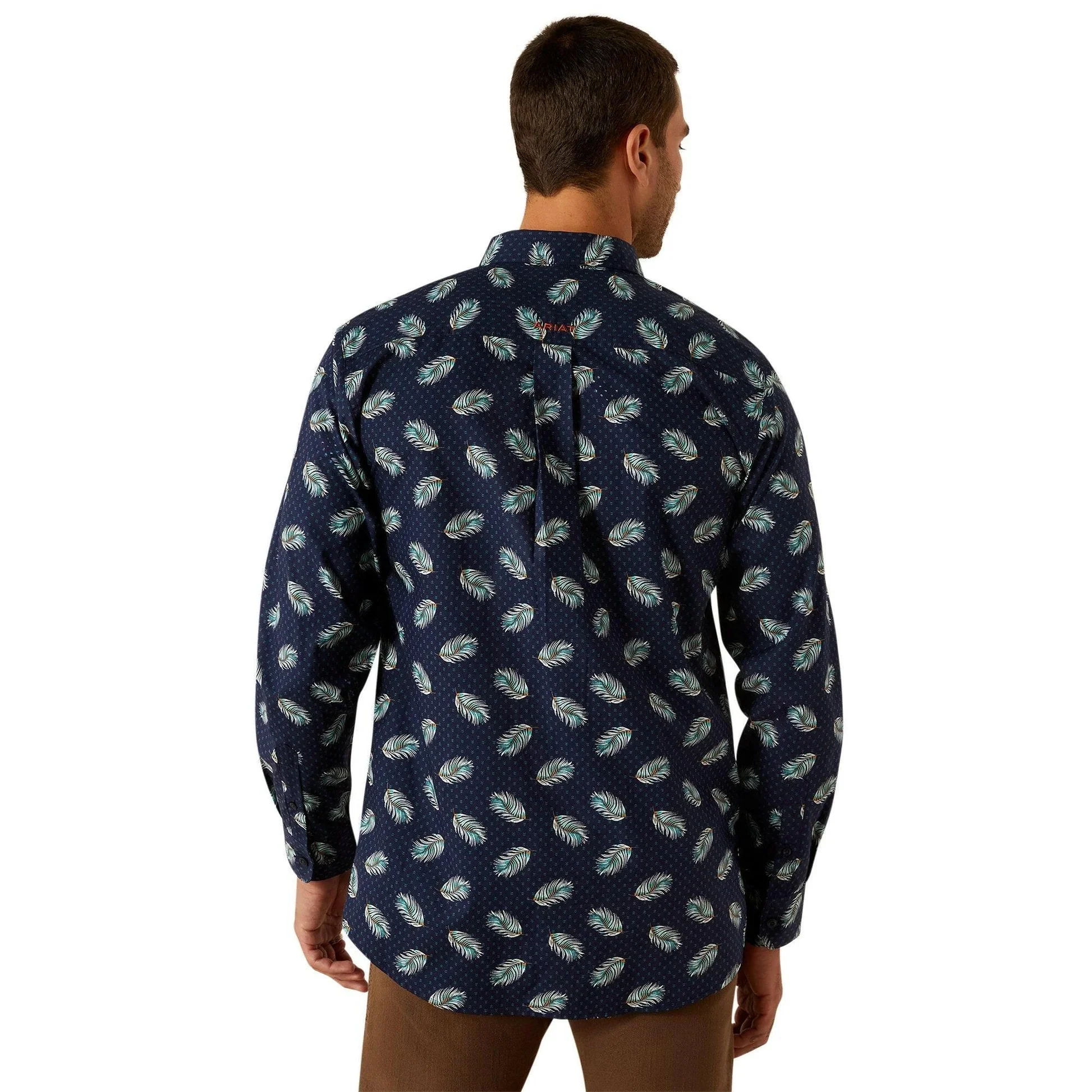 Ariat Men's Long Sleeve Jacy Fitted Shirt- Navy - Image 2