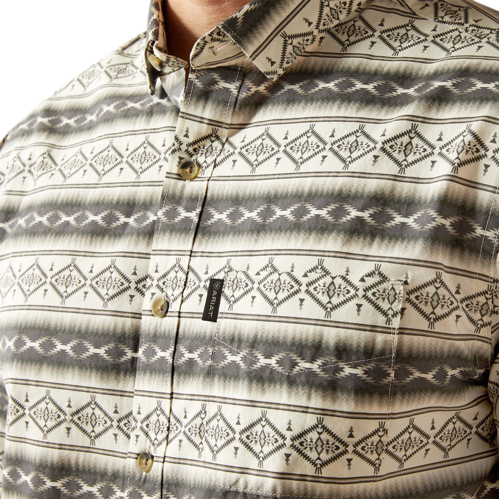Ariat Men's Marquis Long Sleeve Modern Fit Shirt - Cream - Image 2