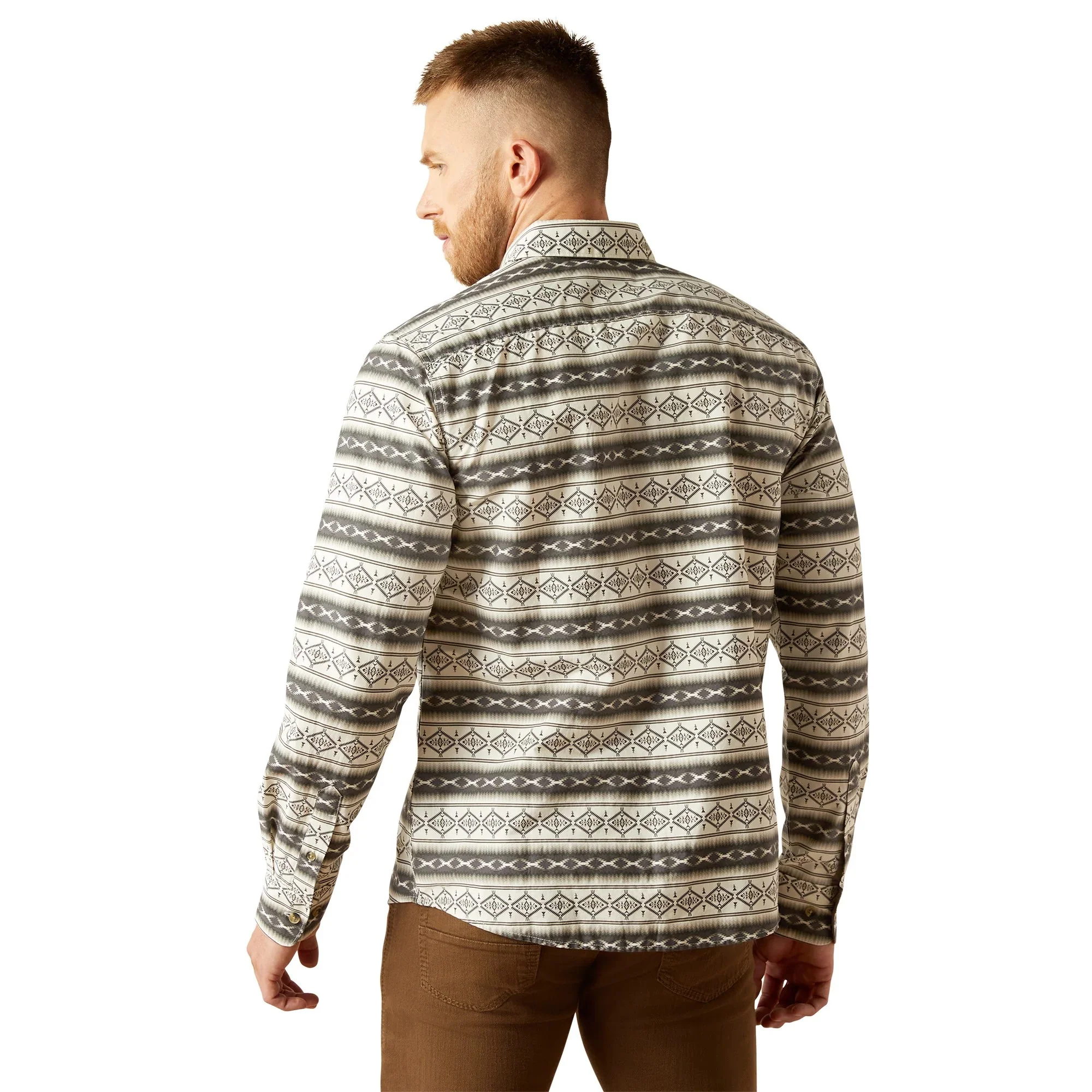 Ariat Men's Marquis Long Sleeve Modern Fit Shirt - Cream - Image 3