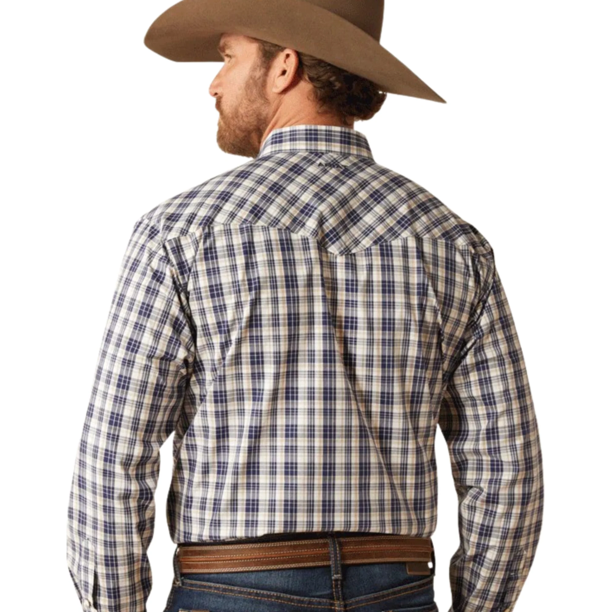 Ariat Men's Long Sleeve Pro Series Caine Classic Fit Shirt- Navy - Image 3