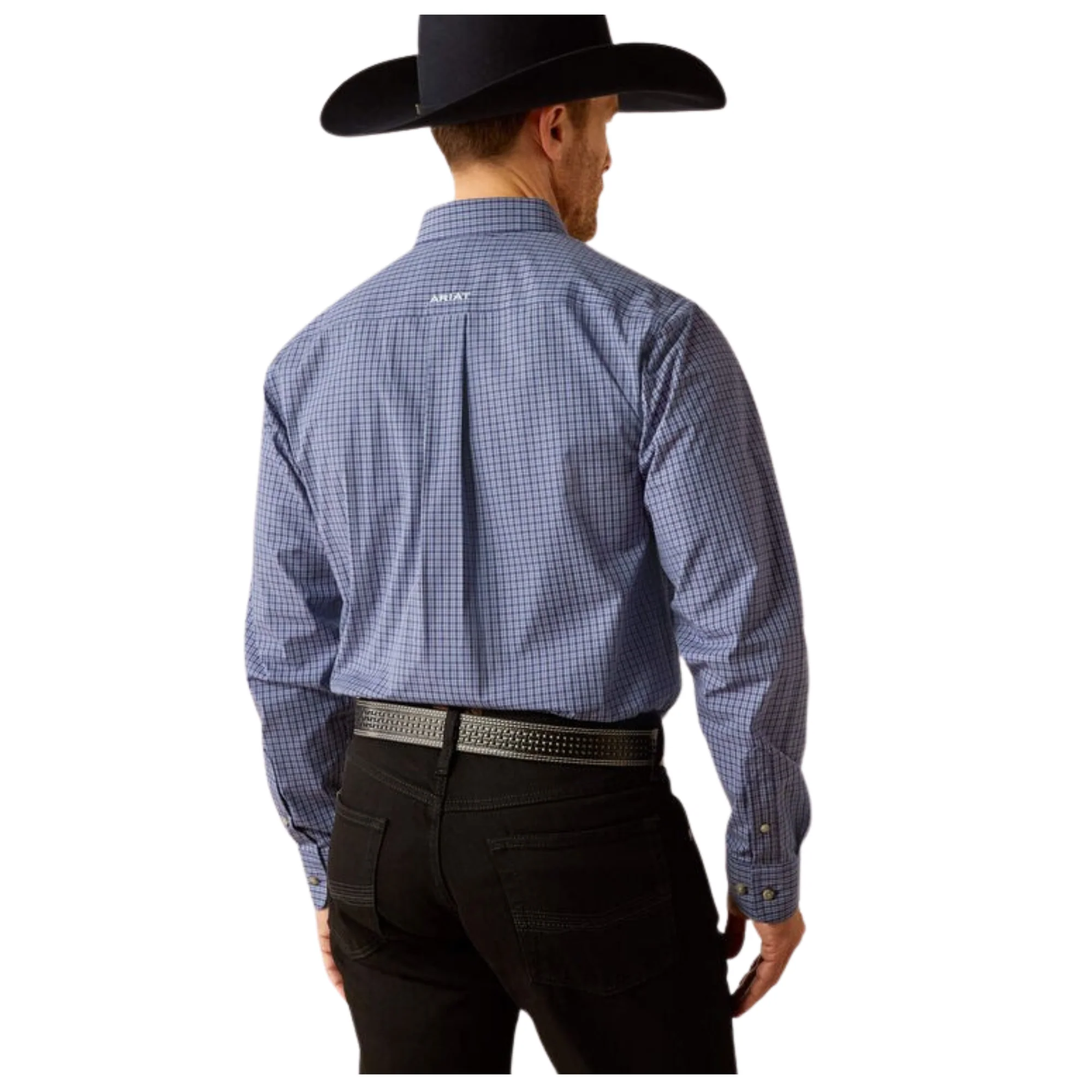 Ariat Men's Long Sleeve Pro Series Calvin Classic Fit Shirt- Navy - Image 3