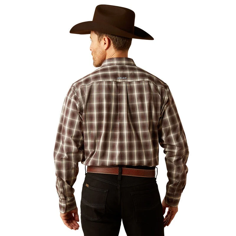 Ariat Men's Long Sleeve Pro Series Carson Fitted Shirt- Brown - Image 3