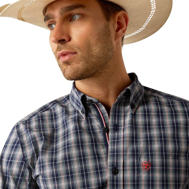 Ariat Men's Long Sleeve Pro Series Colston Fitted  Shirt - Navy - Image 2