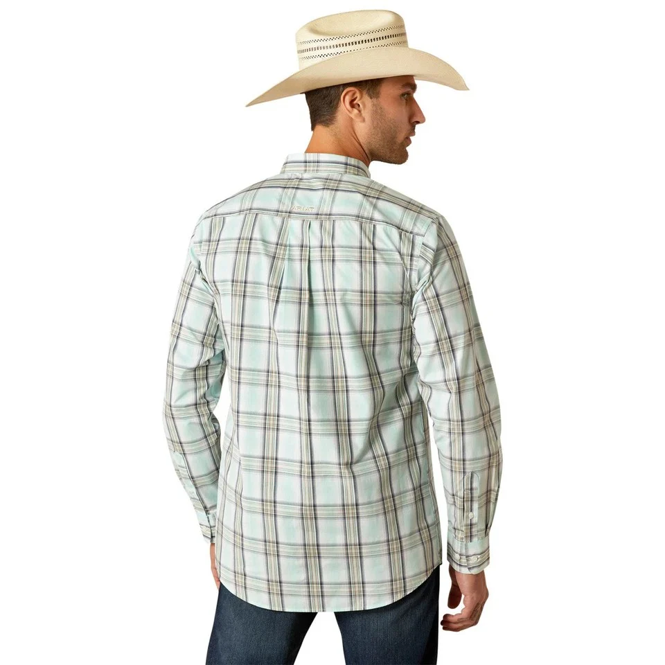 Ariat Men's Long Sleeve Pro Series Corban Fitted  Shirt- Mint - Image 3