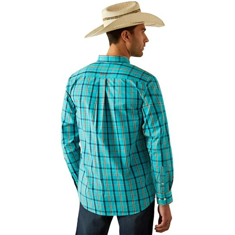 Ariat Men's Long Sleeve Pro Series Jessie Fitted Shirt - Turquoise - Image 2