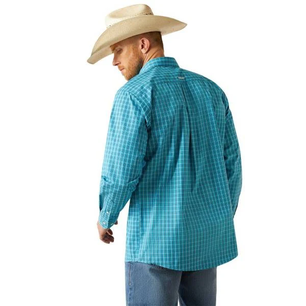 Ariat Men's Long Sleeve Pro Series Journey Classic Fit Shirt- Turquoise - Image 3