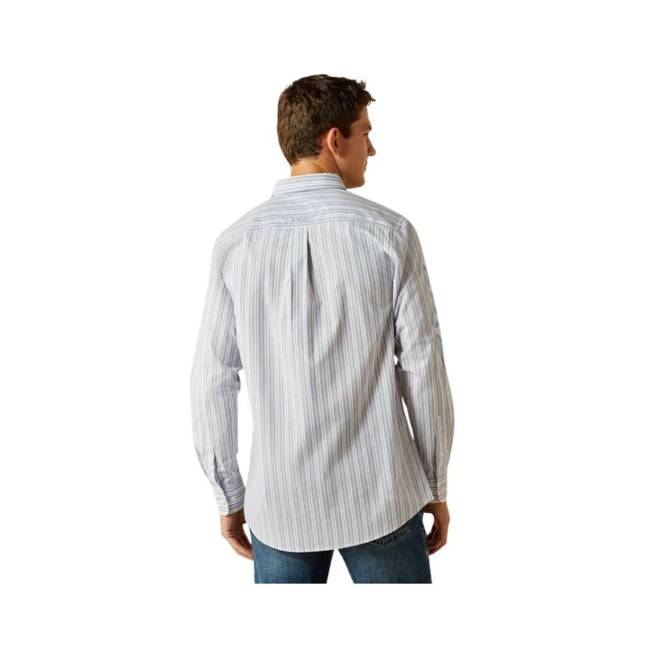 Ariat Men's Long Sleeve Pro Series Team Atlas Fitted Shirt- Blue/Dark Blue - Image 3