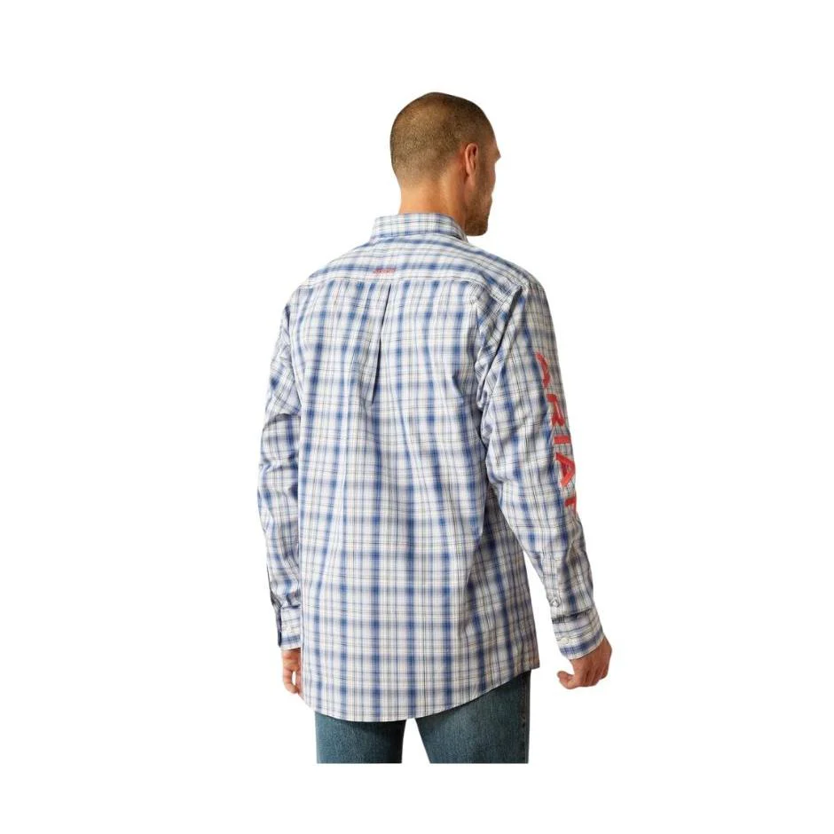 Ariat Men's Long Sleeve Pro Series Team Princeton Classic Fit Shirt- Navy/Red - Image 3
