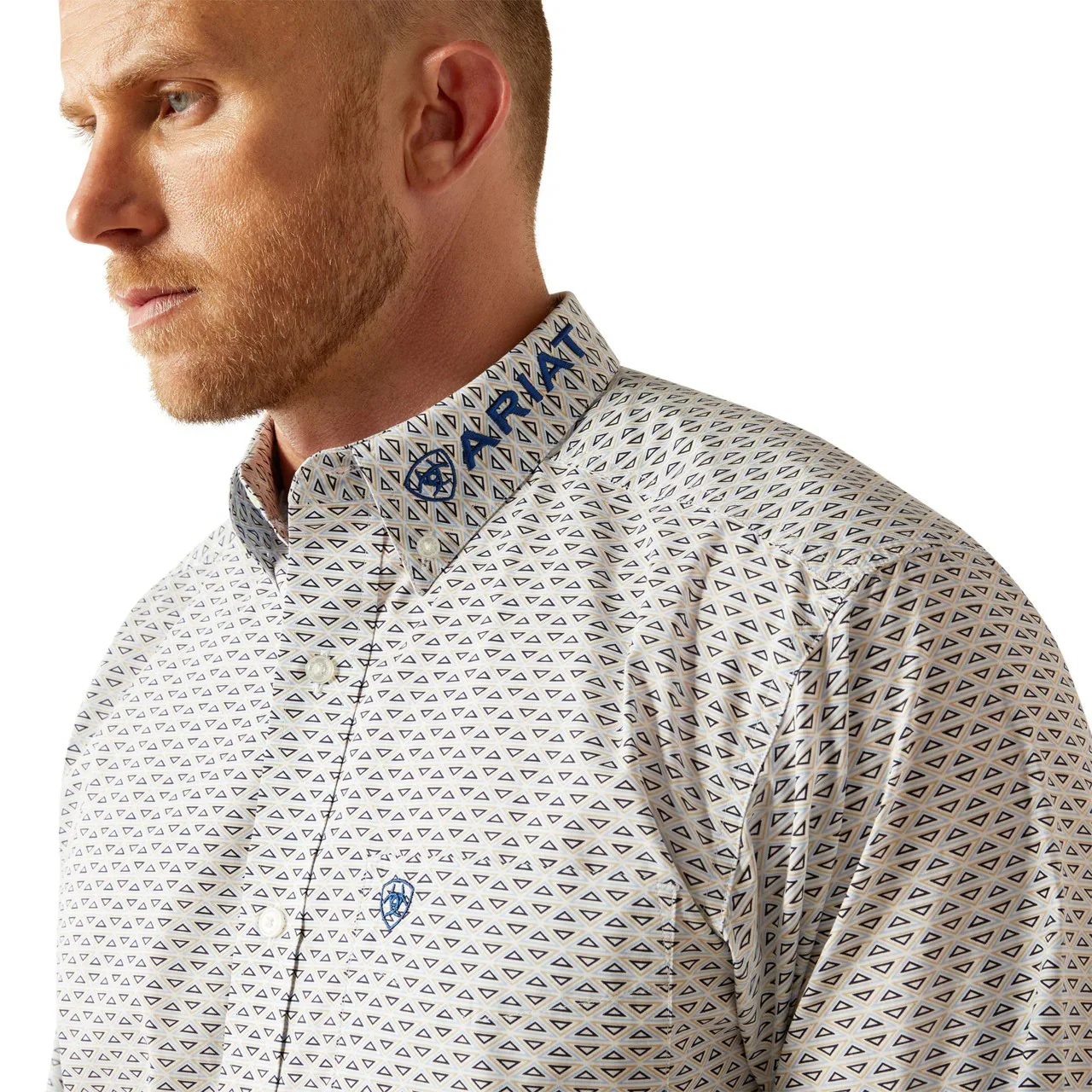 Ariat Men's Long Sleeve Team Drew Classic Fit Shirt - Blue/Navy - Image 4