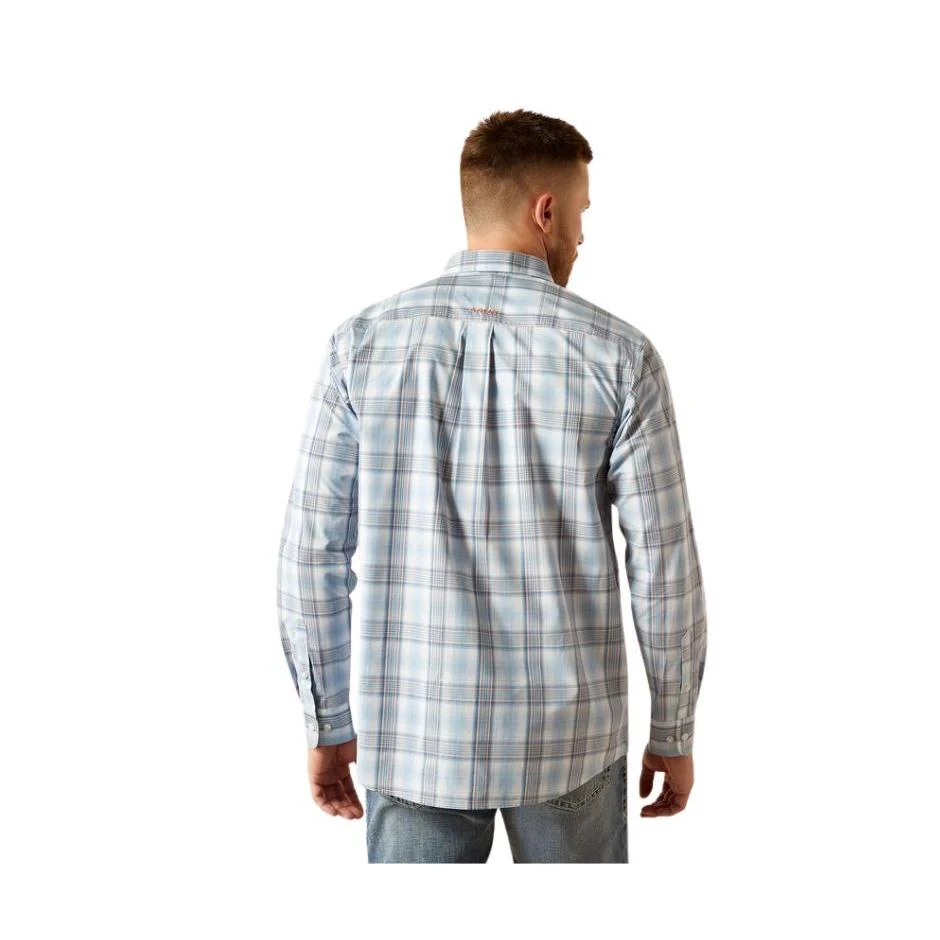 Ariat Men's Long Sleeve Team Finnegan Classic Fit Shirt- Blue/Orange - Image 3