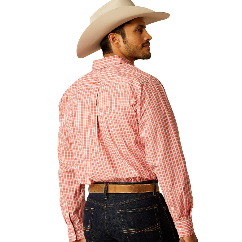 Ariat Men's  Pro Series Roscoe Classic Fit Long Sleeve Shirt - Red - Image 2