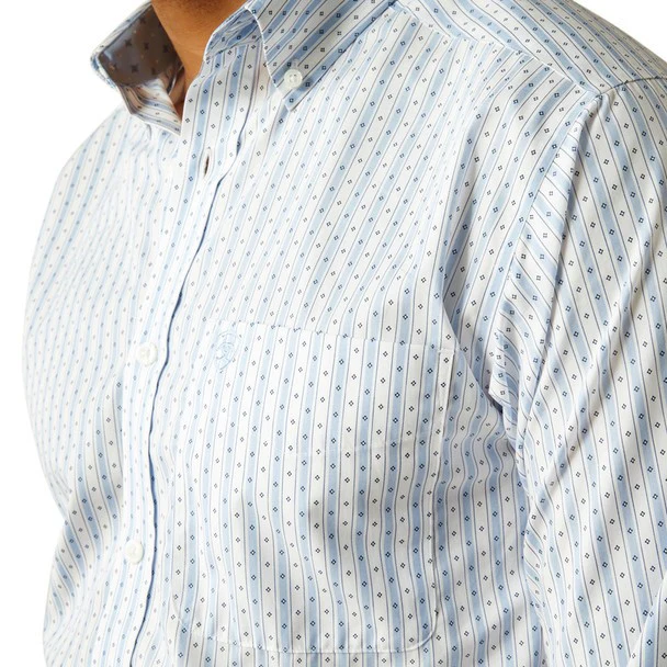 Ariat Men's Wrinkle Free Dezmond Long Sleeve Classic Fit Shirt - Blue - Image 2