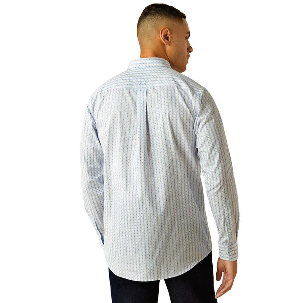 Ariat Men's Wrinkle Free Dezmond Long Sleeve Classic Fit Shirt - Blue - Image 4