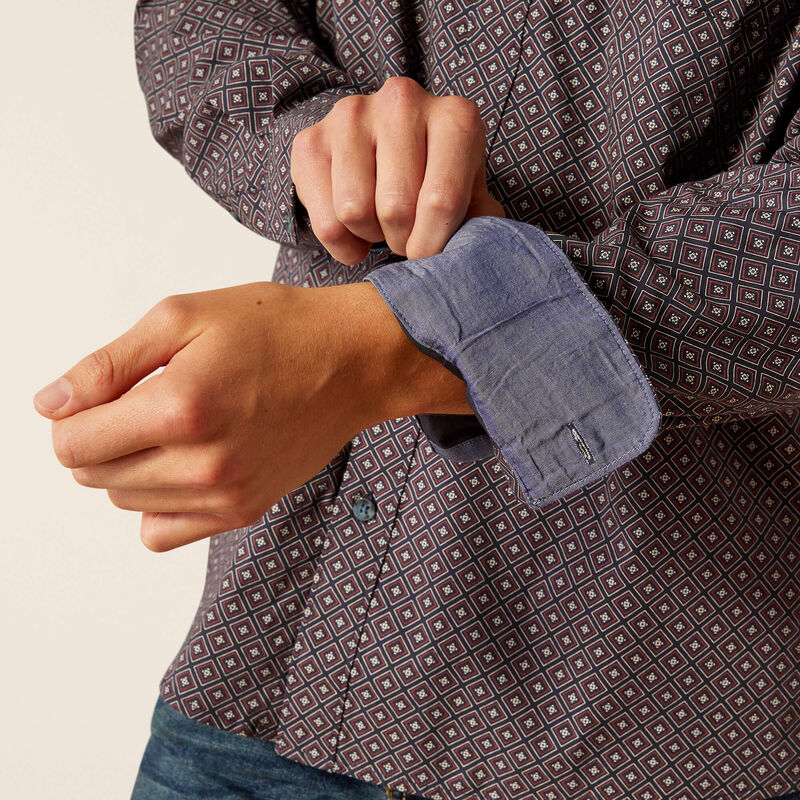 Ariat Men's Mattie Modern Long Sleeve Shirt- Parisian Night - Image 3